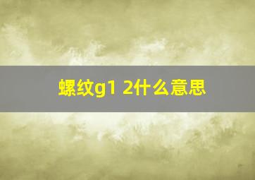 螺纹g1 2什么意思